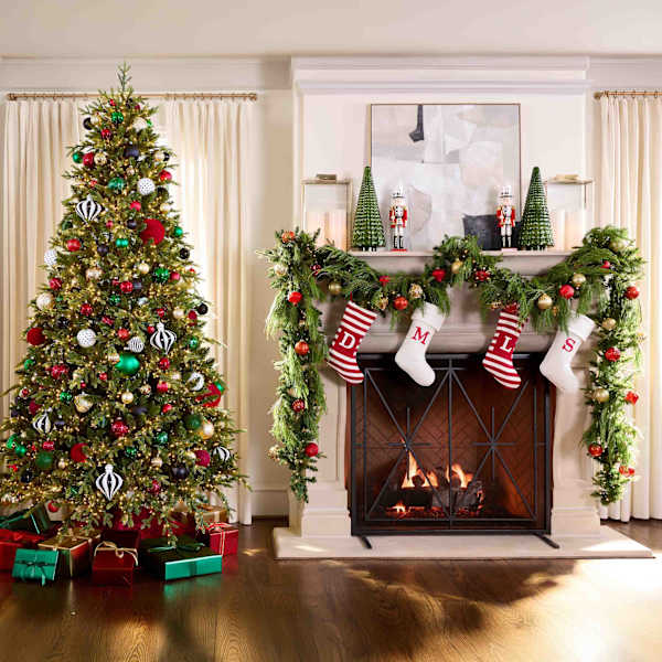 27-Count Red, Green & Gold Mix Shatterproof Ornaments, 40mm