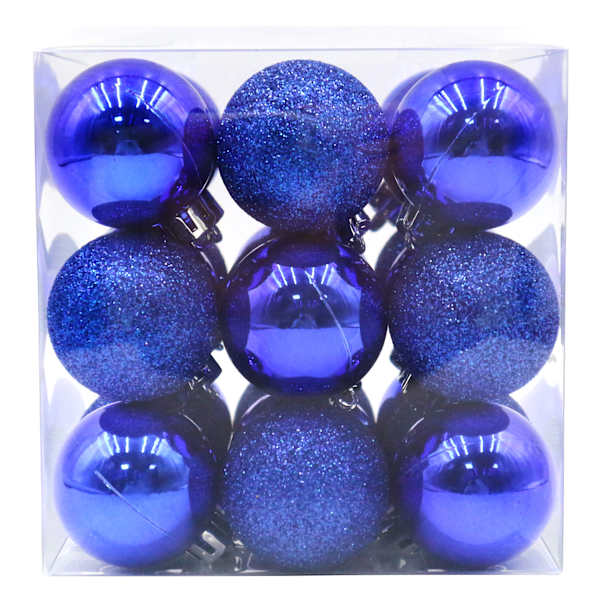 27-Count Blue Mix Shatterproof Ornaments, 40mm