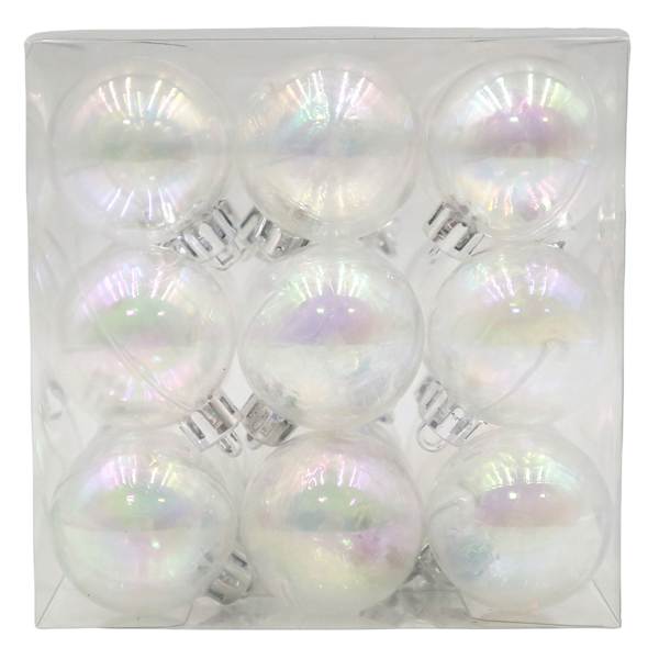 27-Count Iridescent Bubble Shatterproof Ornaments, 40mm