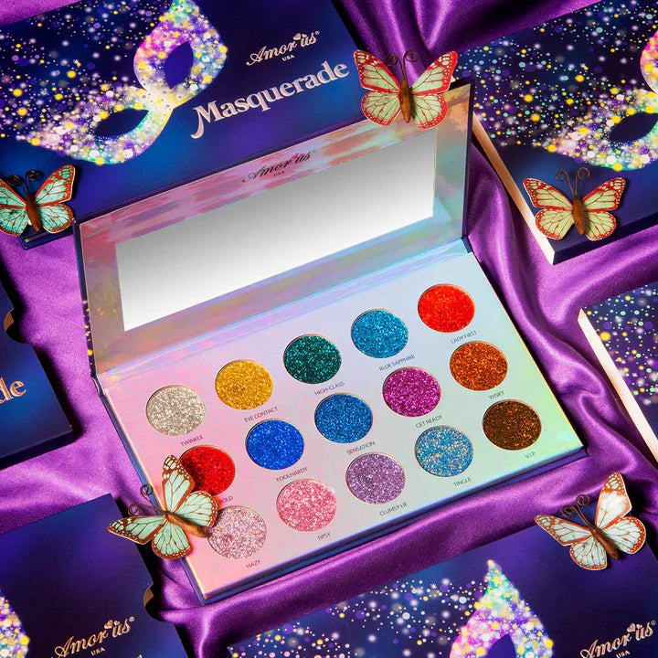 Masquerade - Body & Face Glitter Palette By Amor US USA | 15 Color Palette