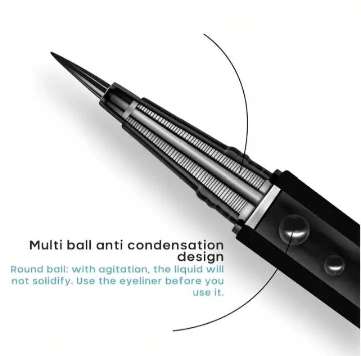 Self-Adhesive Eyeliner Eyelash Glue Pencil, Magic Self-Adhesive Long-Lasting Eyelash Glue Pen, Waterproof Eyeliner Pencil for Waterline, Liquid Eyeliner Pen, Eyeliner Pen | Color Black