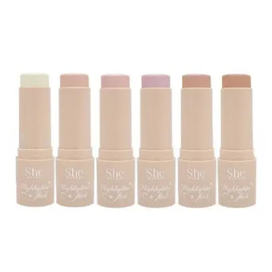 SHE Highlighter Stick-6 Colors, 6 Pcs per Pack