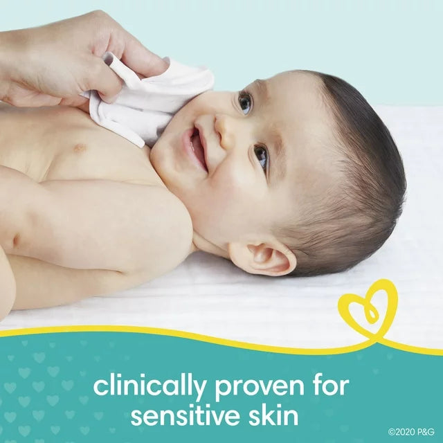 Pampers Sensitive Baby Wipes, Fragrance-Free Pop-Top Pack, 56 Count