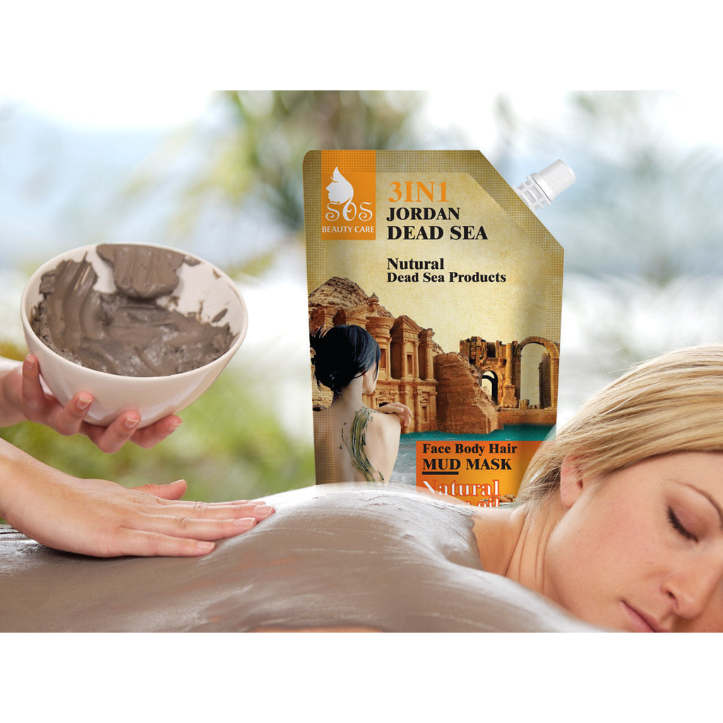 Dead Sea Natural 3 in 1 Mud Mask with Argan Oil | Face, Body & Hair | 17.6 oz.